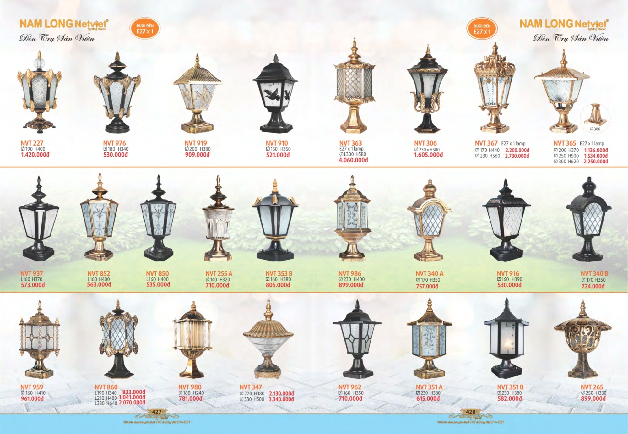 Bảng giá đèn trang trí Nam Long